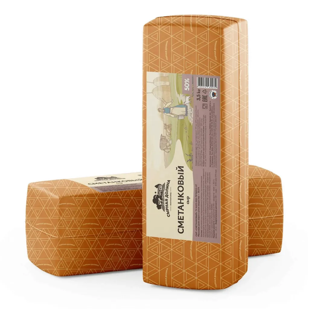 Сыр Сметанковый 50% Сырная долина Россия
