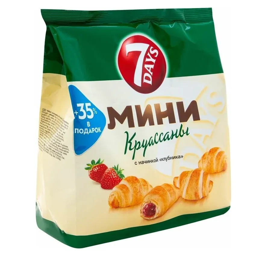 Круассаны мини 7Days Клубника 300г
