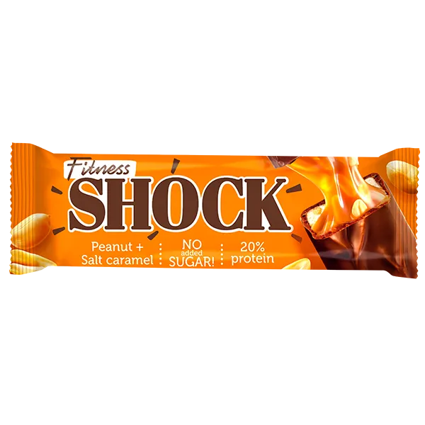 Батончик глаз FitnesShock Соленая Карамель Арахис 50г