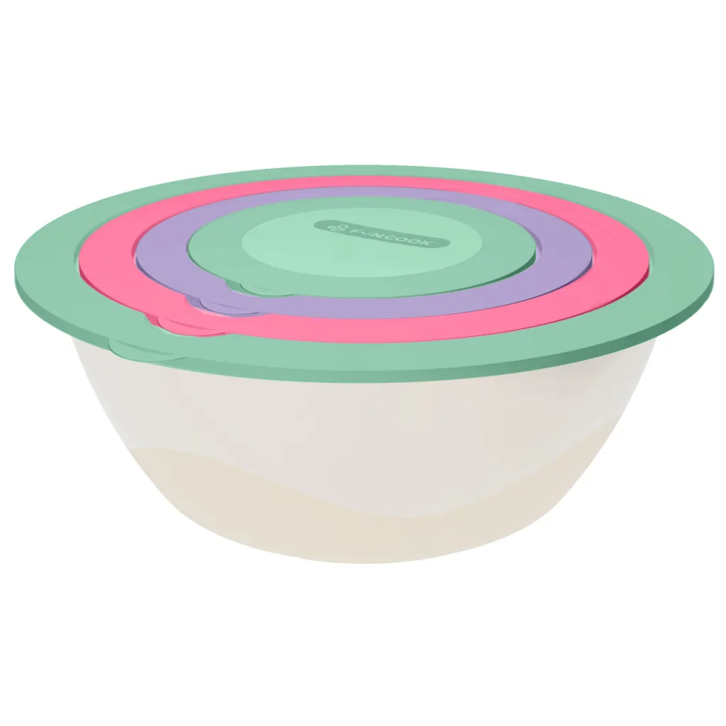 Набор салатников 4шт (3,9+2,1+1,1+0,43л) с крышкой Velvet 8