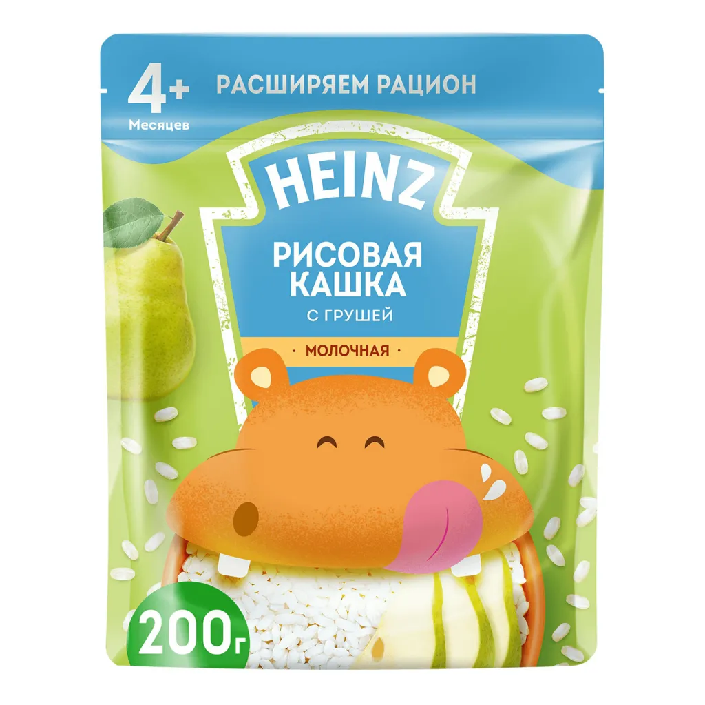 Каша Heinz молочная Рисовая с грушей Омега 3 200г
