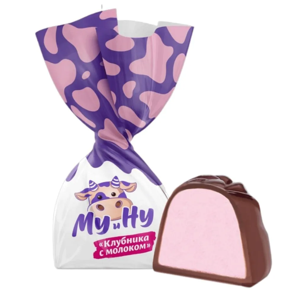Конфеты Му и Ну с молоком и клубничным вкусом