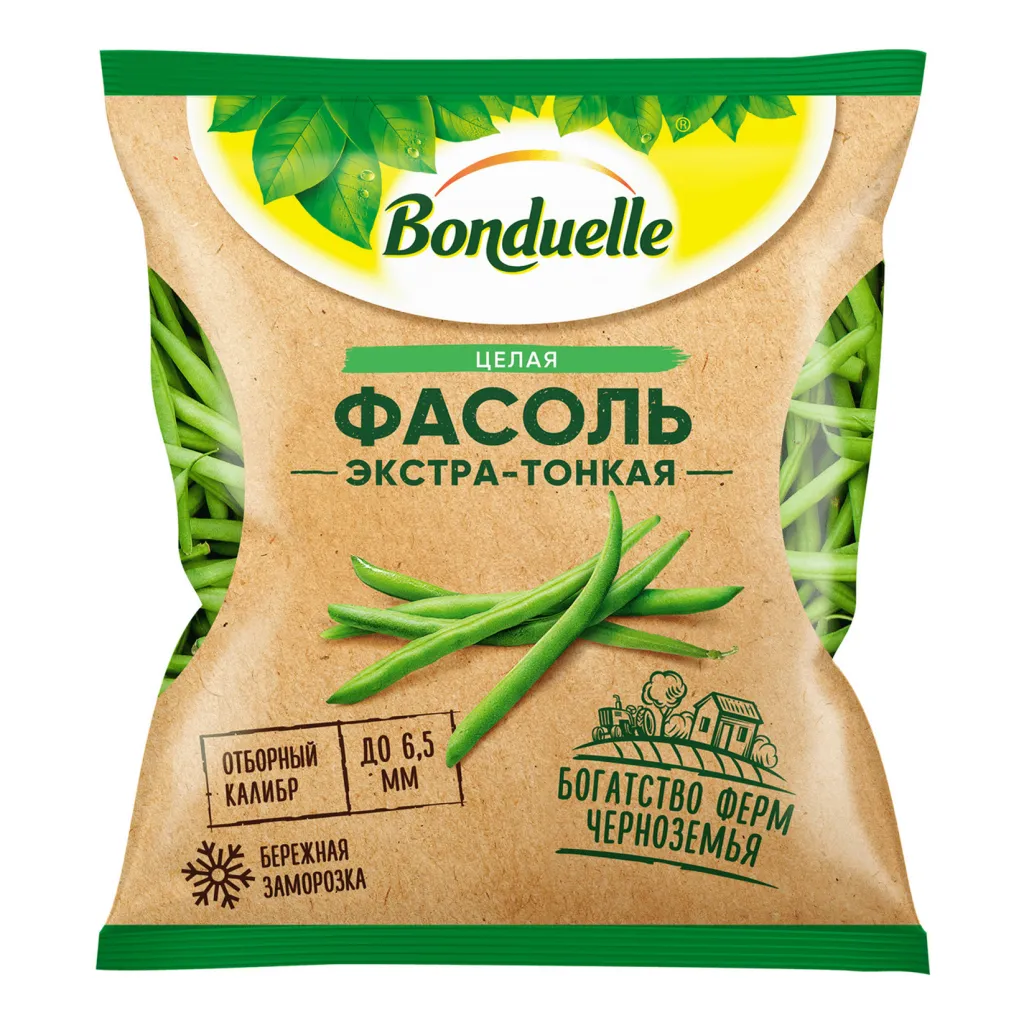 Фасоль Bonduelle зеленая целая экстра тонкая зам 400г