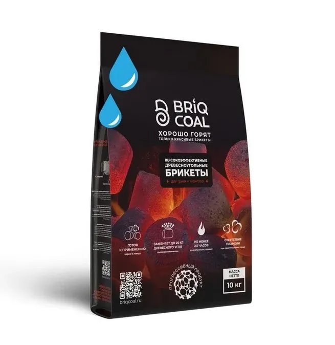 Брикеты  древесноугольные BriqCoal 2.5 кг