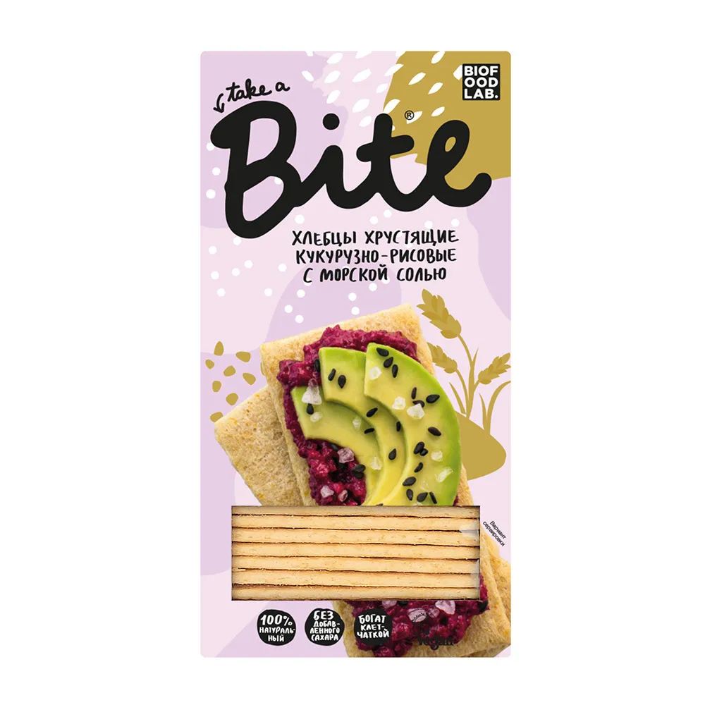 Хлебцы Bite кукурузно-рисовые с морской солью 150г