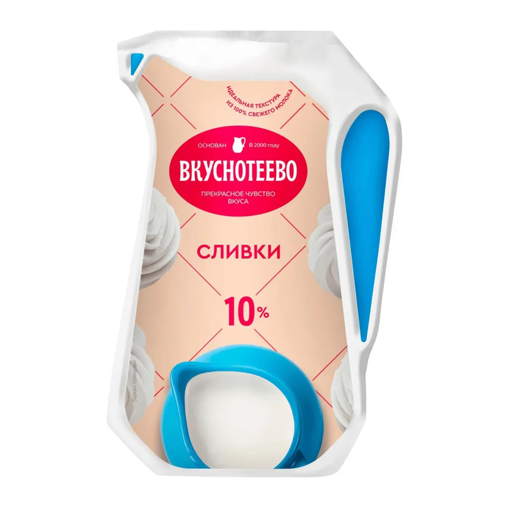 Сливки Вкуснотеево 10% ультрапастеризованные 250г