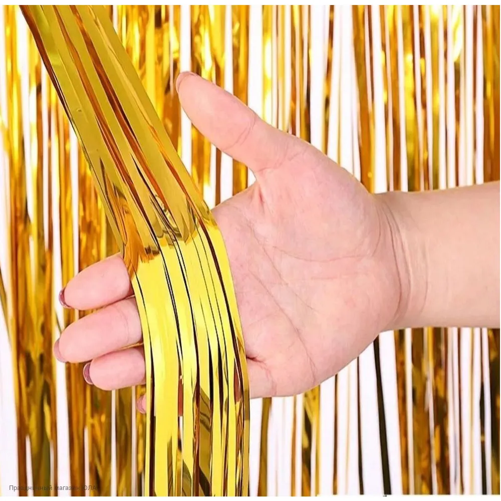 Занавес из дождика 1,0*3,0м золото 10