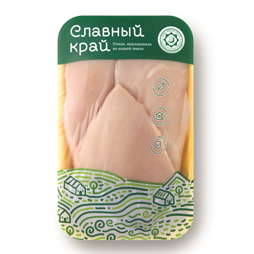 Филе грудки цыпленка бройлера в лотке заморож Батыр-Бройлер