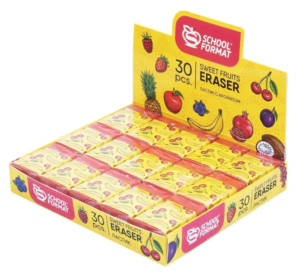 Ластик 35*45*15мм прямоугольный Neon Jelly резина Schoolformat24