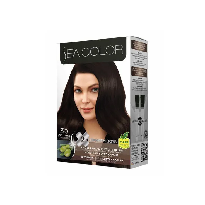 Краска для волос Sea Color Hair Dve Kit 3.0 Темный Каштан