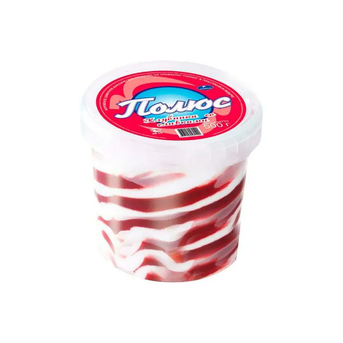 Мороженое Славица ведро Полюс клубника со сливками 500 г