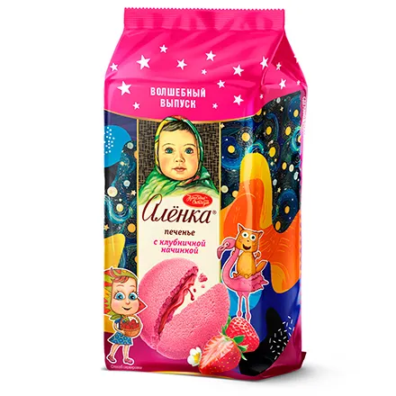 Печенье Аленка сдобное с клубничной начинкой 115г
