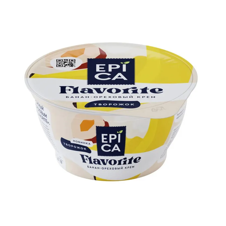 Йогурт Epica Flavorite 7.6% банан и орех 130г