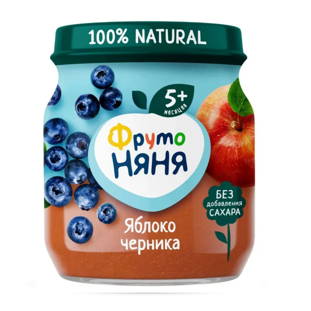 Пюре ФрутоНяня ст/б Яблоко-черника 100г