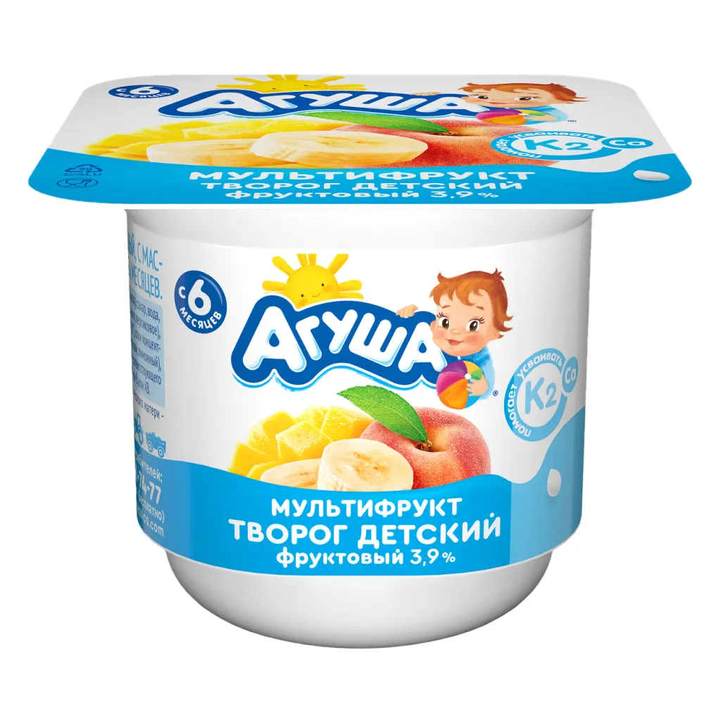 Творог Агуша 3.9% мультифрукт 100г