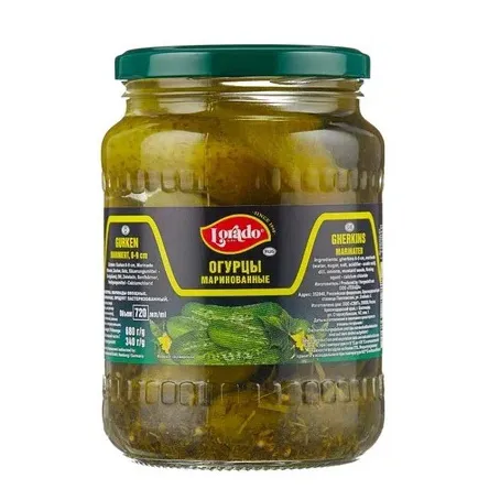 Огурцы Lorado маринованные 6-9см ст/б 720мл