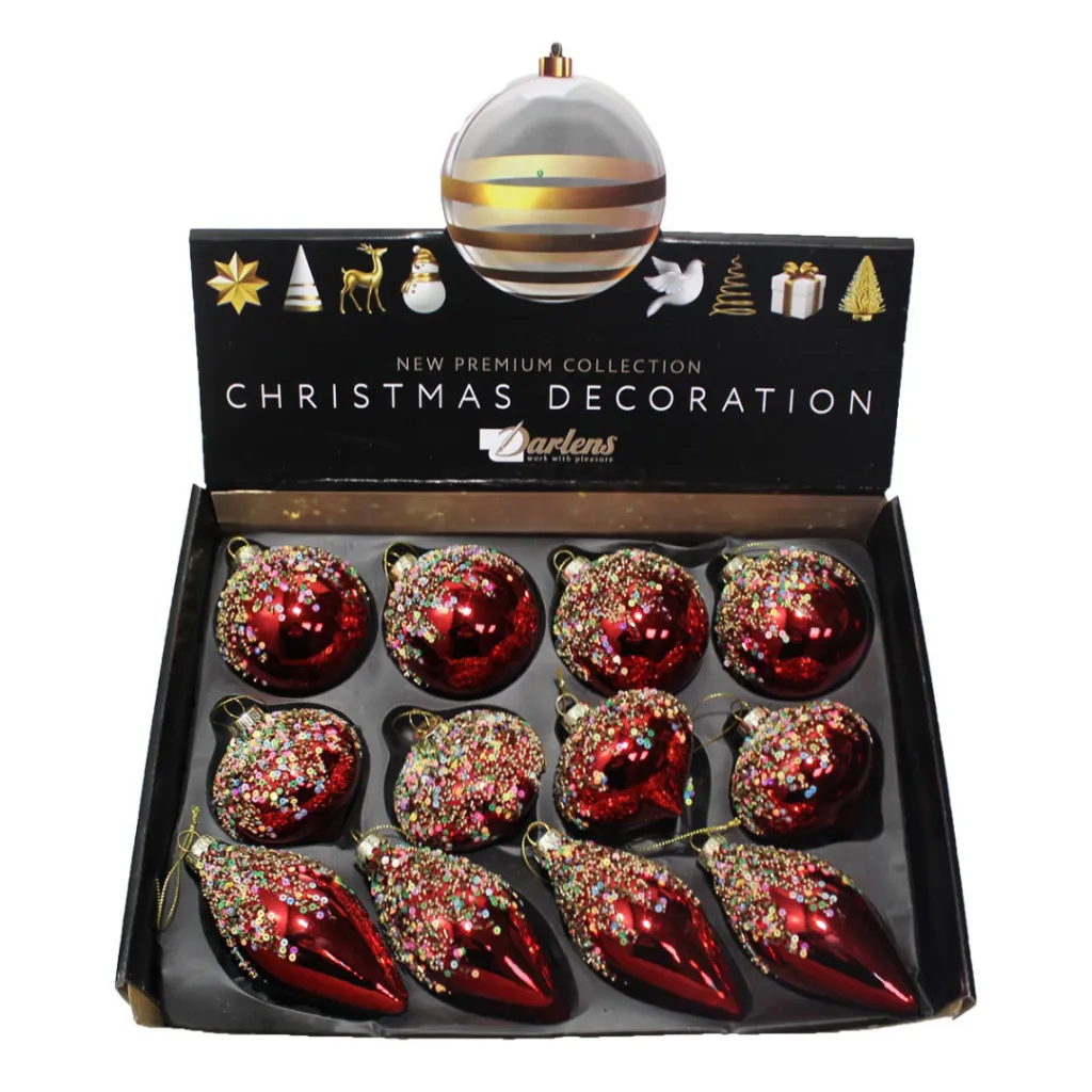 Шар елочный 8см стекло DRL05362 Darlens 12