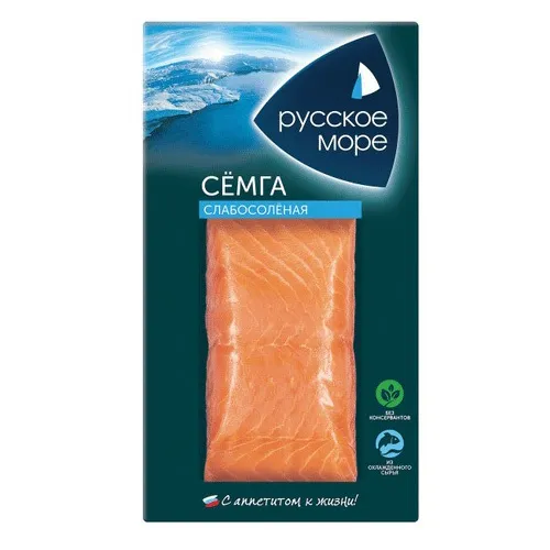 Семга Русское Море слабосоленая филе кусок в/у 200г