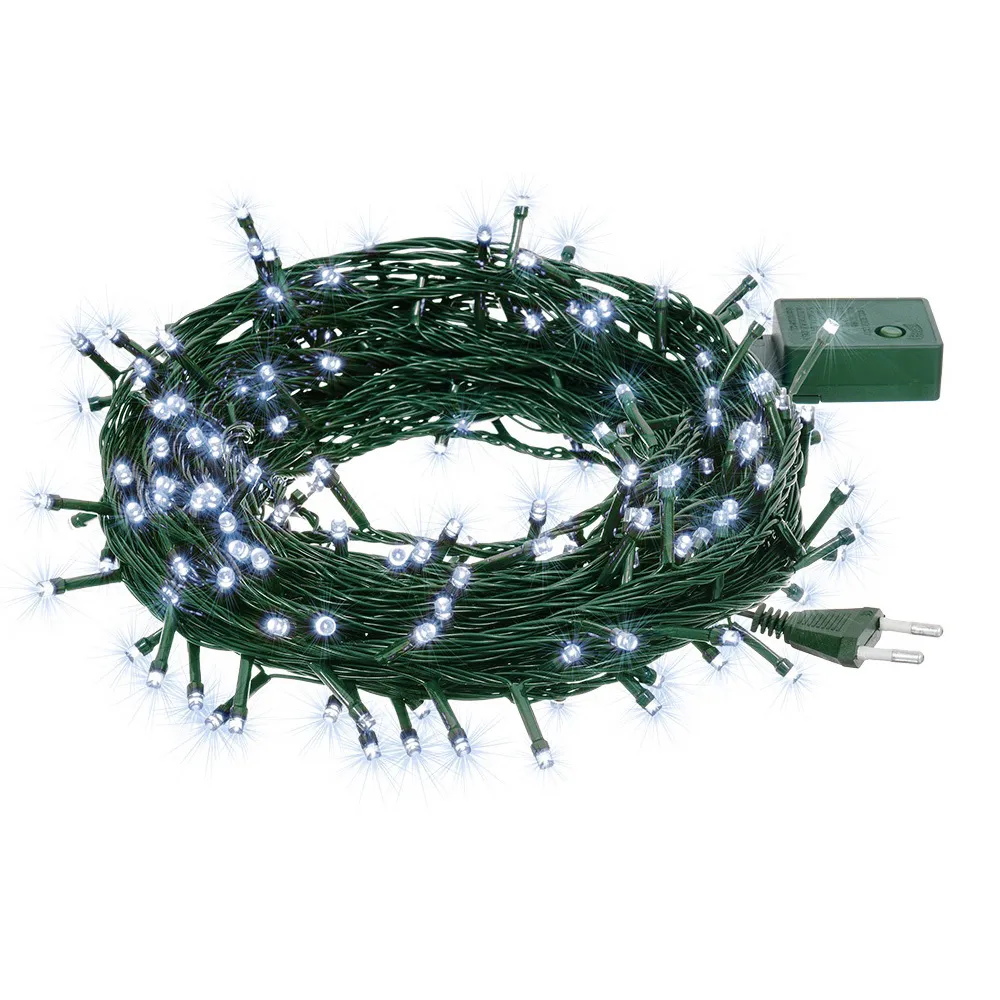Электрогирлянда 50 холодных LED ламп 5м 8 режимов зеленый провод Нить Vegas 20