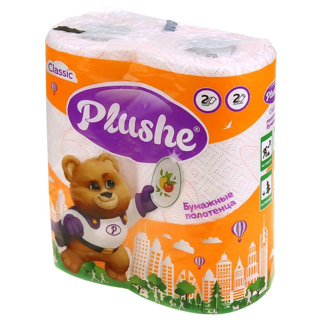 Полотенца бумажные Плюше Classic 2сл 12м 2рул