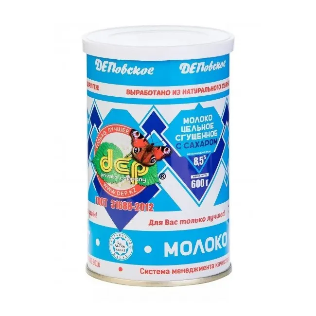 Сгущенное молоко DEP цельное 8.5% кл-кр ж/б 600г