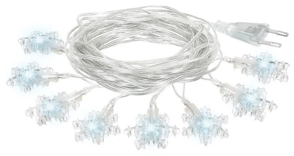 Электрогирлянда 5м 20 LED RG RB Нить с насадками Снежинки малые 541525
