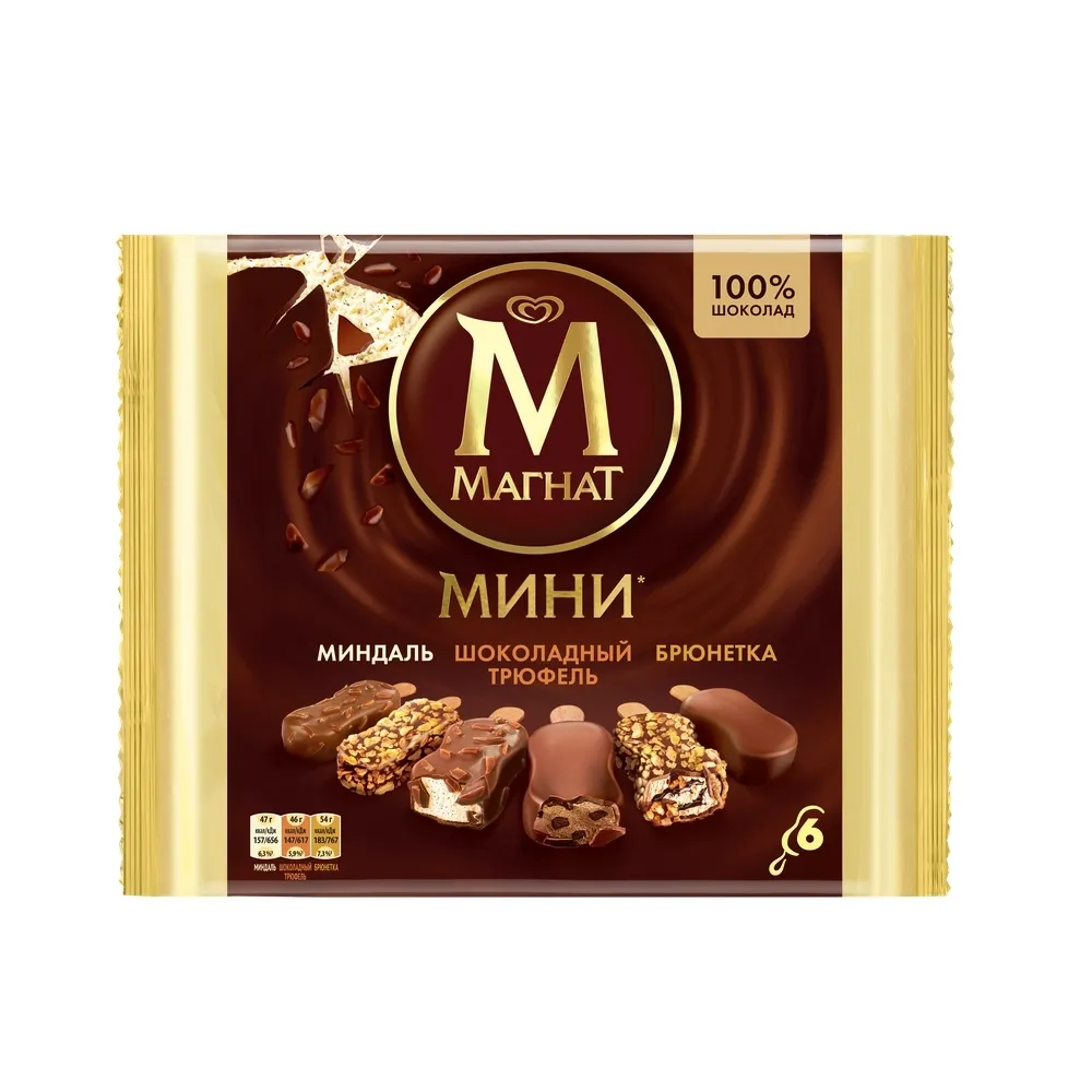 Мороженое Магнат Мини мультипак Миндаль Шок Трюфель  6 шт 294 г