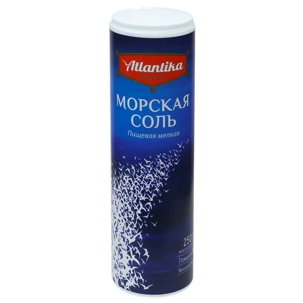 Соль Atlantika морская пищевая туба 250г