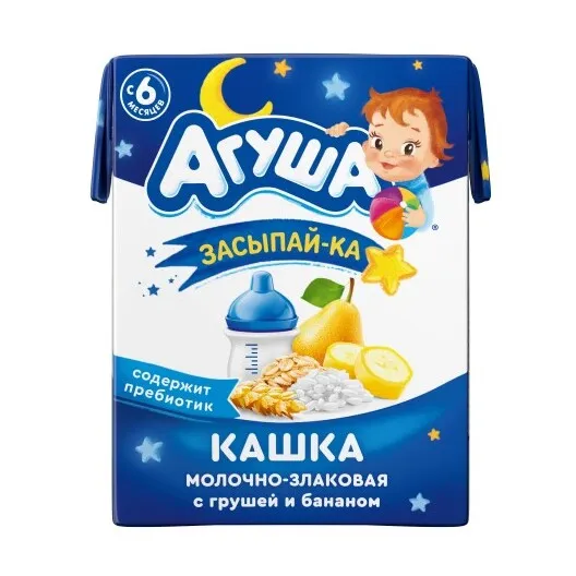 Каша Агуша Засыпай-ка молоч злаки груша банан 2.5% 200г