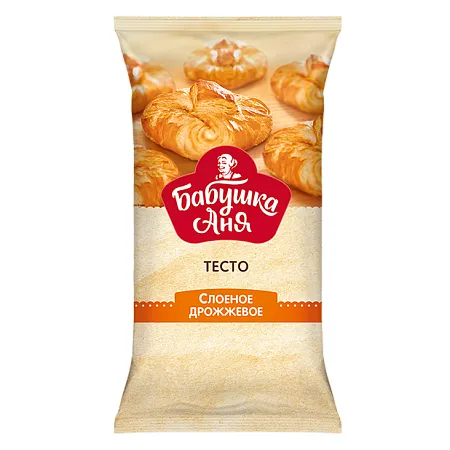 Тесто слоеное Бабушка Аня дрожжевое со сл маслом рулон 450г