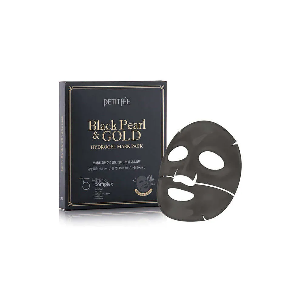 Маска гидрогелевая для лица Petitfee Черный жемчуг-Золото