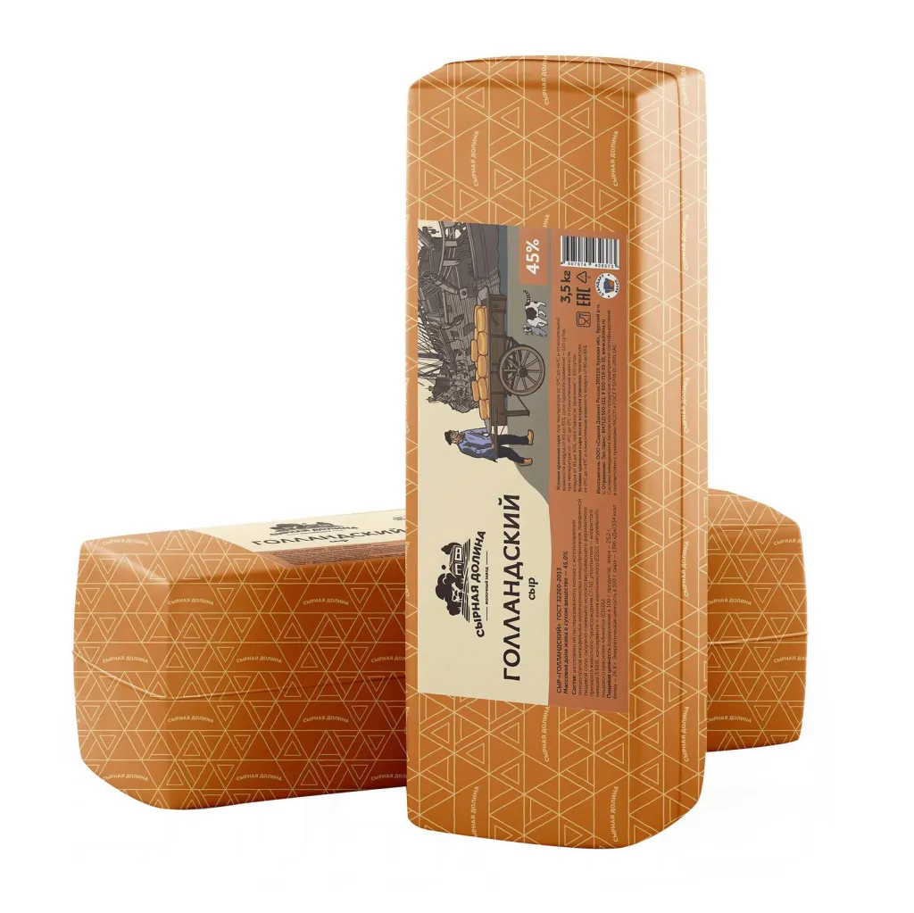 Сыр Голландский 45% Сырная долина Россия