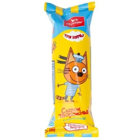 Сырок Три Кота творожный 16%  ваниль в карам глазури 40 г