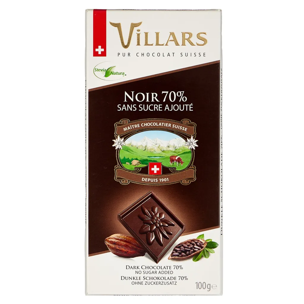 Шоколад Villars горький 70% без сахара 100г