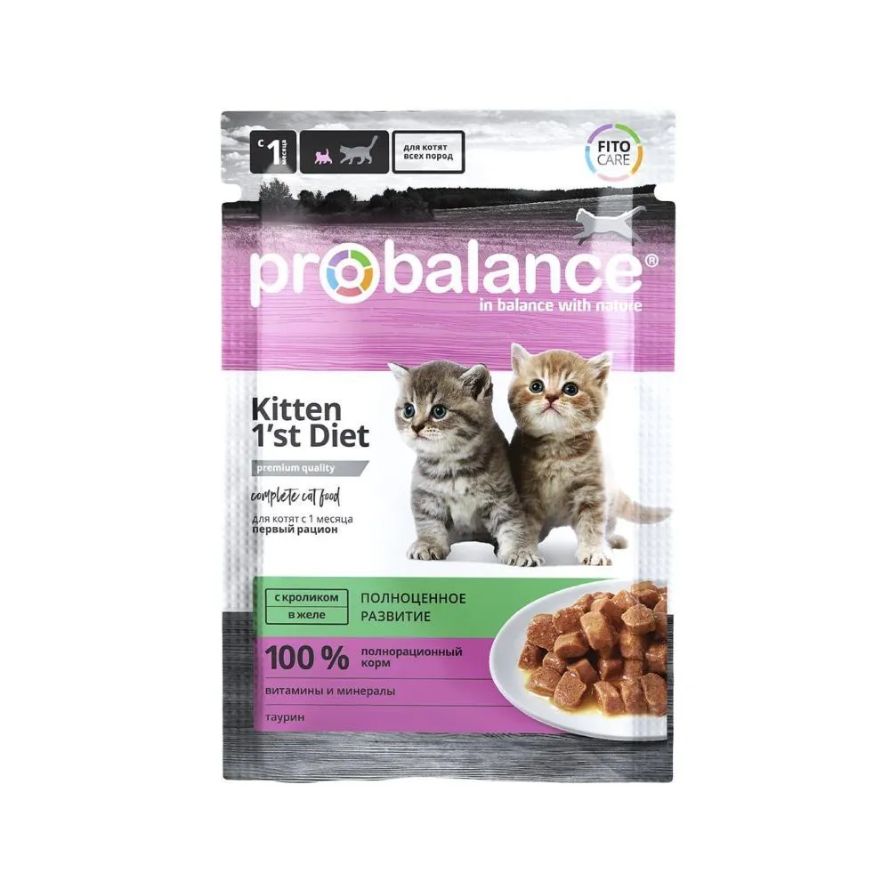 Корм ProBalance 1stDiet для котят с кроликом в желе 85 г