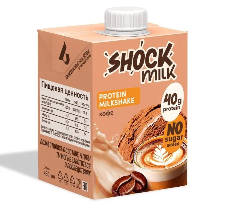 Коктейль молочный SHOK протеин 480мл Кофе