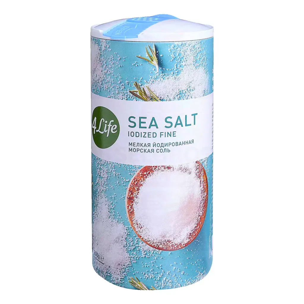 Соль 4Life йодированная морская мелкая 500г