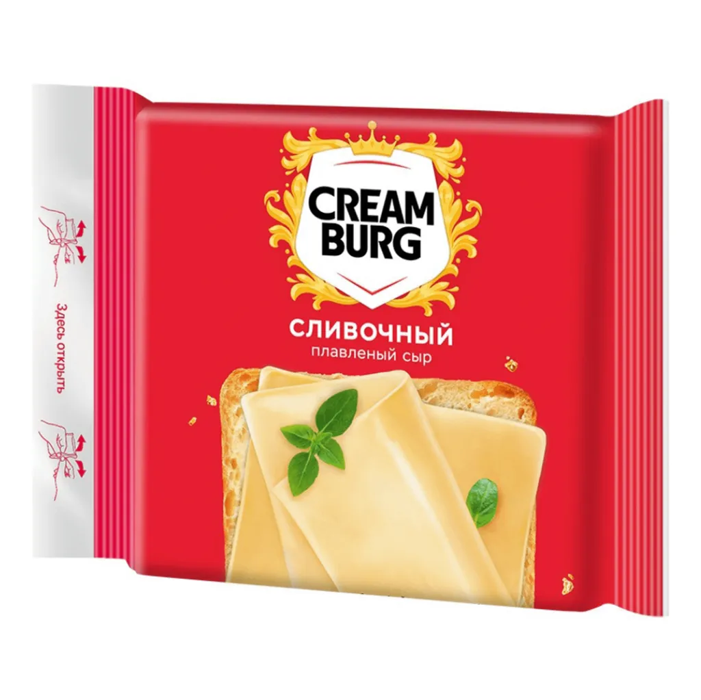 Сыр плавленый Creamburg сливочный слайсы 140г