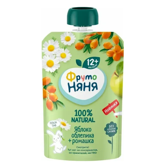 Пюре ФрутоНяня Яблоко облепиха ромашка 90г