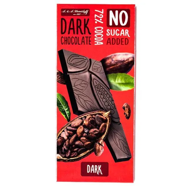 Шоколад горький A&A Demidoff 72% какао б/с 90г