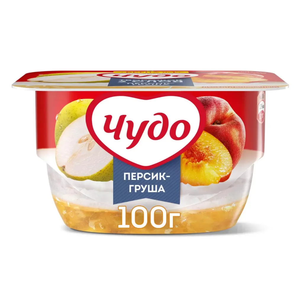Творожок Чудо 4.2% Персик груша 100г