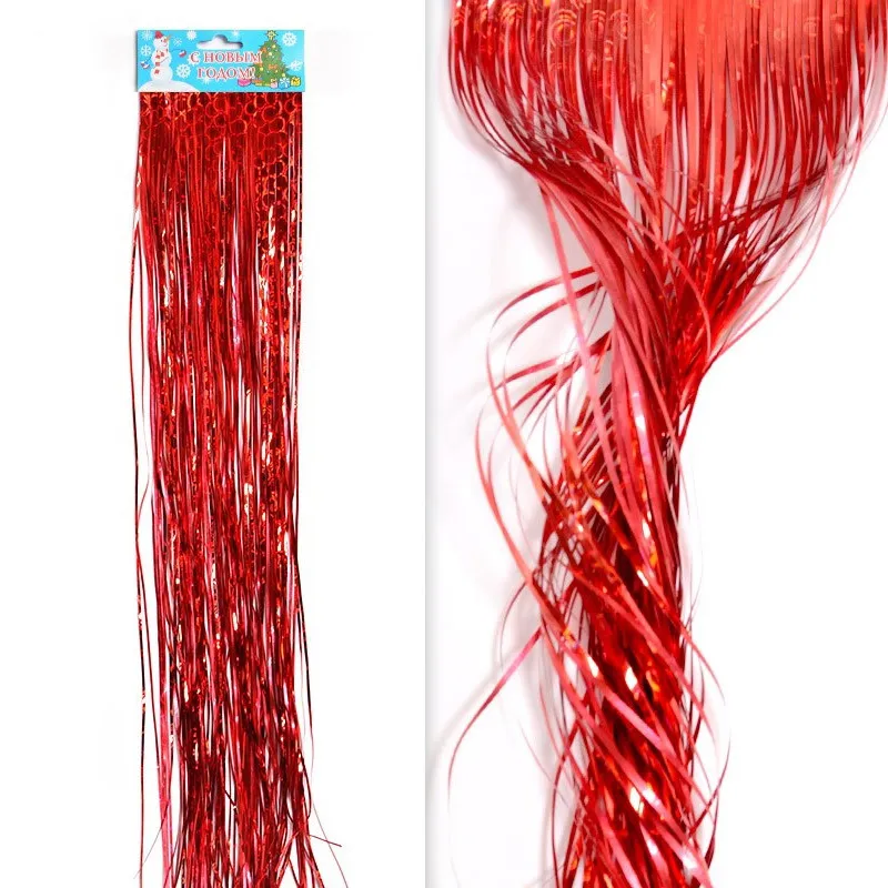 Дождик новогодний 20см*1,5м красный 20