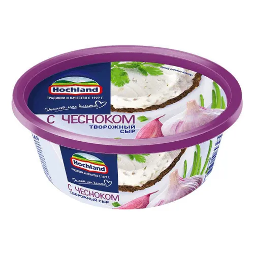 Сыр творожный Hochland с чесноком 140г