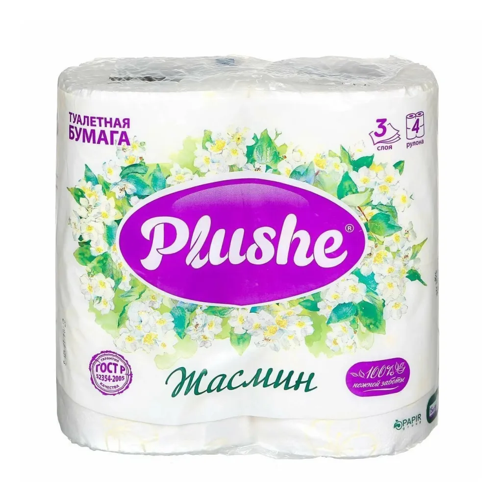 Туалетная бумага Plushe Deluxe 3сл 4шт Жасмин