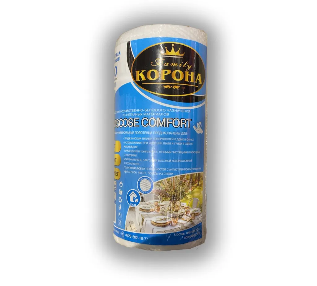 Полотенца вискозные Корона 40шт 22*28см рулон