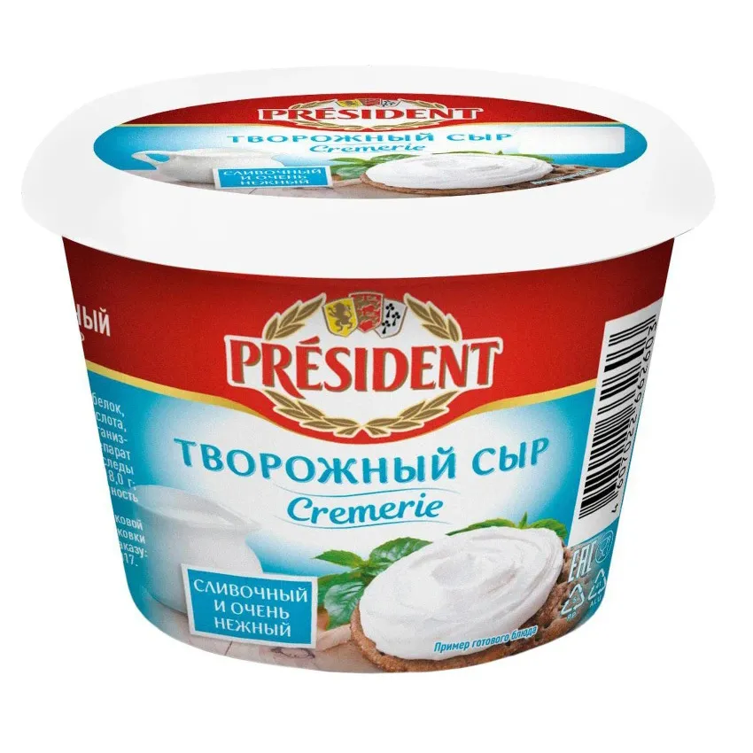 Сыр творожный President cливочный Cremerie 56% 140г