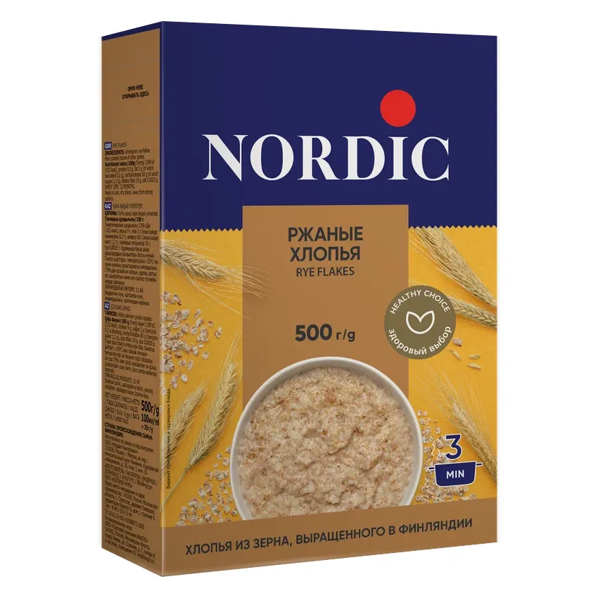 Хлопья Nordic ржаные 500г