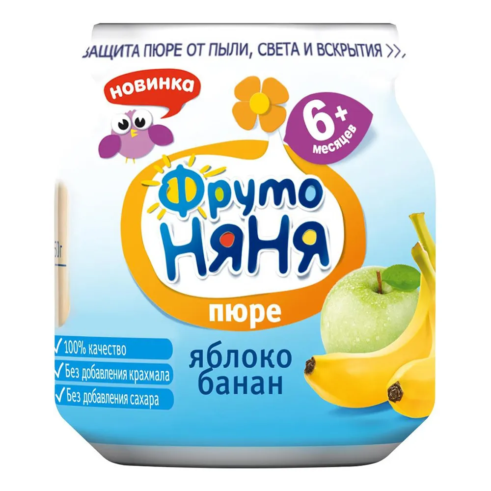 Пюре ФрутоНяня ст/б Яблоко-банан 100г