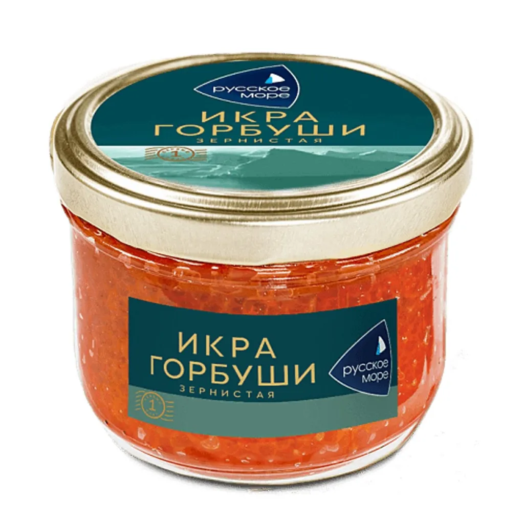 Икра Русское море Горбуши лососевая зернистая ст/б 210г
