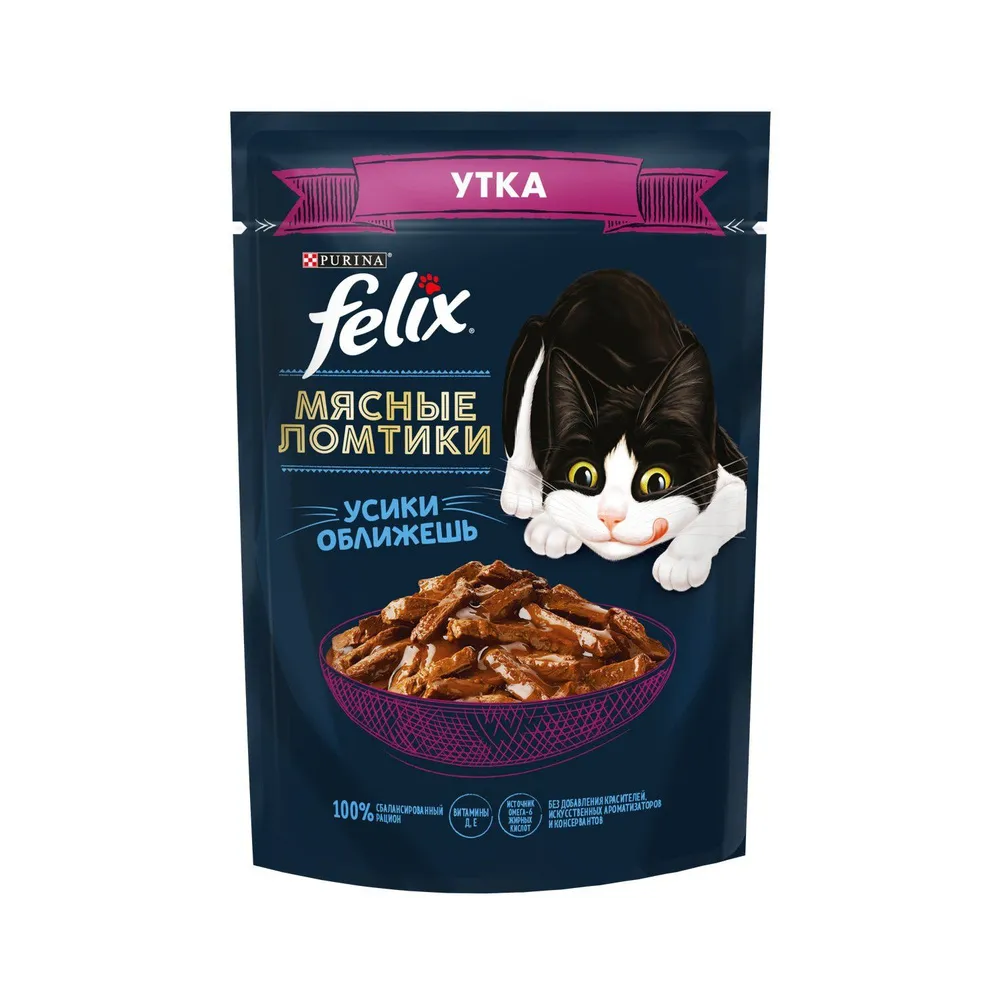 Корм Felix Мясное ломтики с уткой 75 г